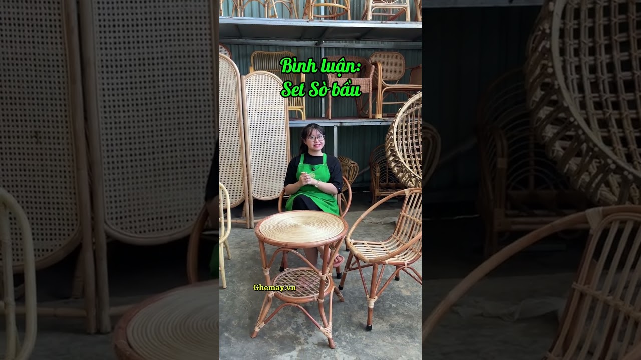 Set bàn ghế mây cà phê 😍