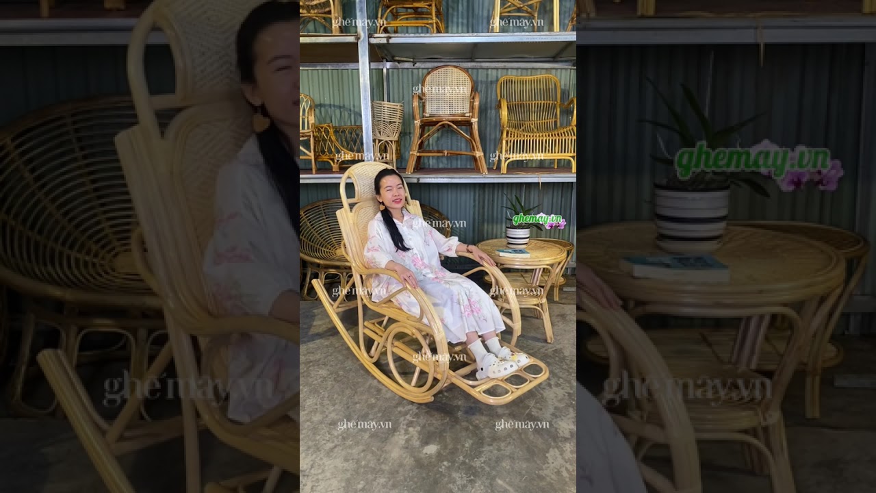 Ghế mây bập bênh dương gia