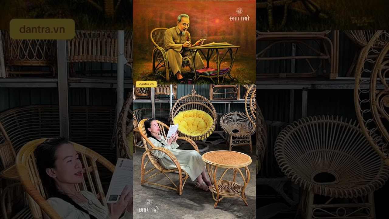 Bộ bàn ghế mây Bác Hồ