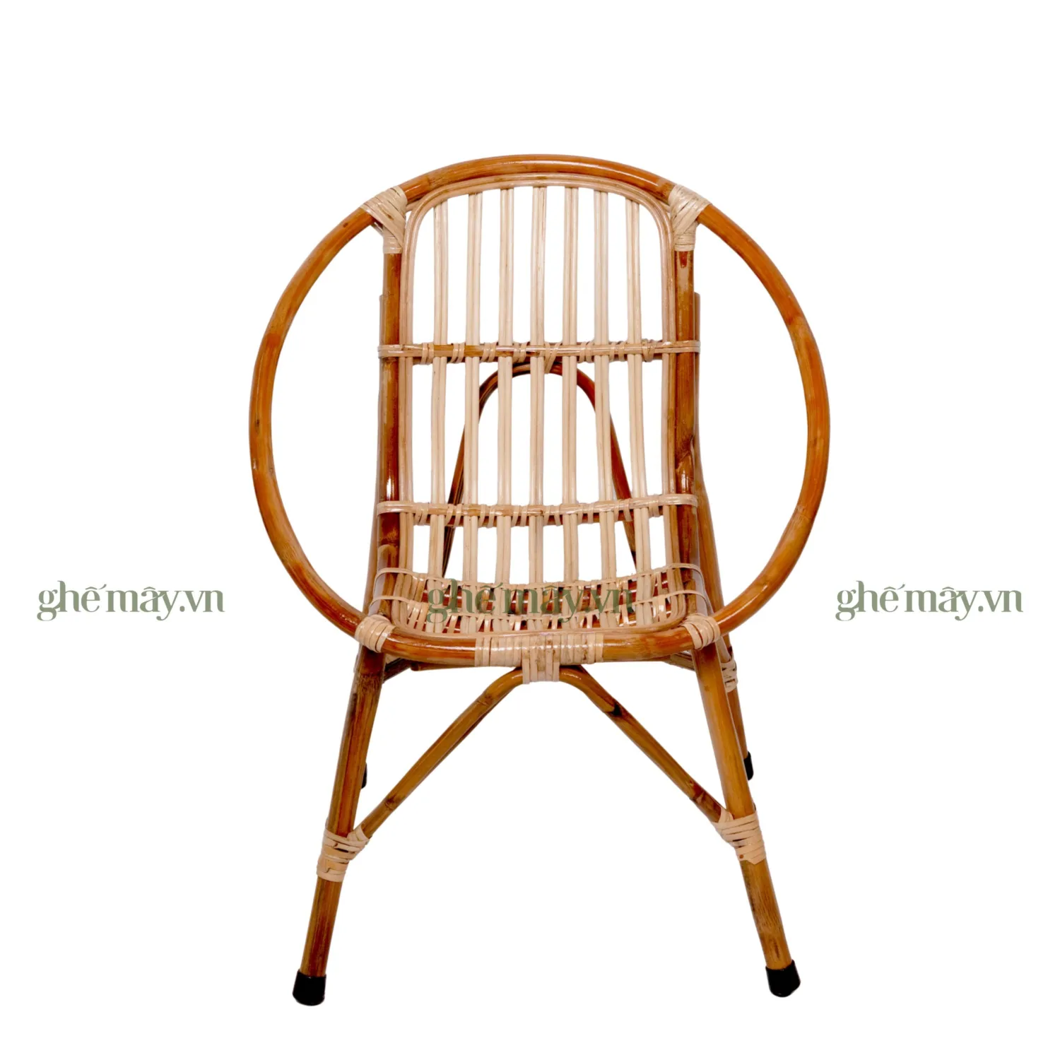 chính diện ghế mây sò bầu